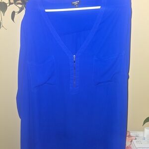 Torrid Blue V-Neck Blouse